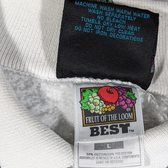 Vintage 90s Sz Large Friendship Recipe Collared Long Sleeve Sweatshirt - Picture 8 of 12